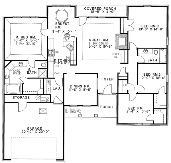 Home Plan - Country Floor Plan - Main Floor Plan #17-2640