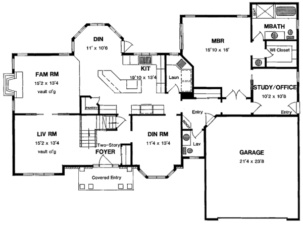 House Plan Design - Colonial Floor Plan - Main Floor Plan #316-165