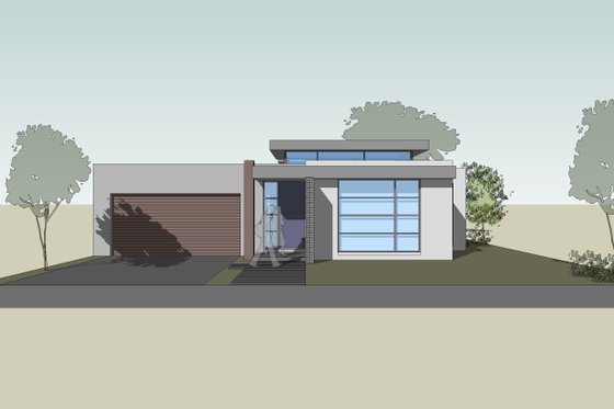 Exterior - Front Elevation 4 for Modern House Plan #496-22 - 3 bed, 2.5 bath