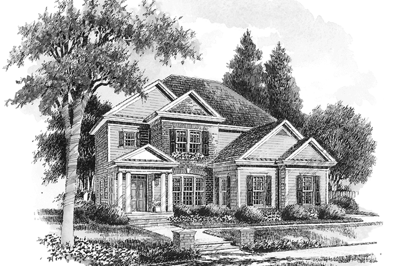 Architectural House Design - Exterior - Front Elevation 3 for Colonial House Plan #429-283 - 4 bed, 2.5 bath