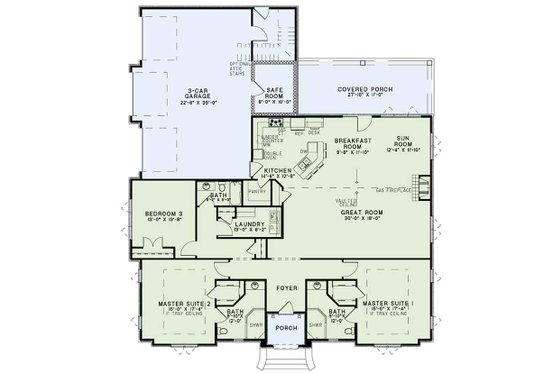Floor Plan - Main Floor for European House Plan #17-3388 - 3 bed, 3 bath