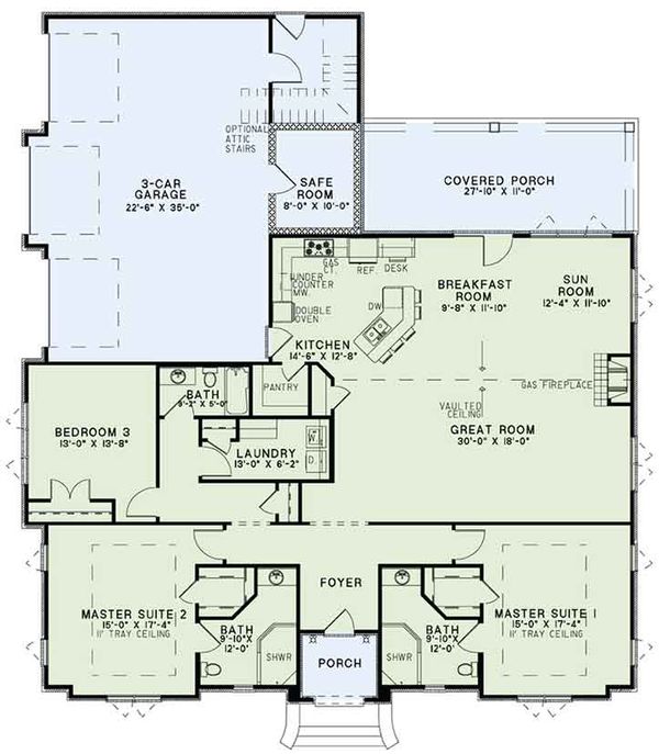 Dream House Plan - European Floor Plan - Main Floor Plan #17-3388
