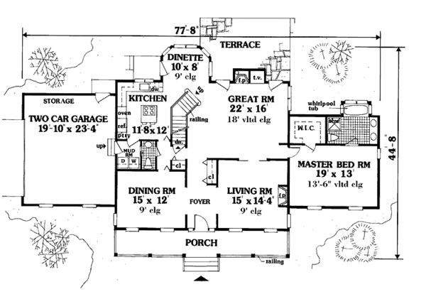 Architectural House Design - Farmhouse Floor Plan - Main Floor Plan #3-314