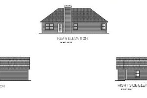 Exterior - Rear Elevation for Traditional House Plan #56-108 - 3 bed, 2 bath
