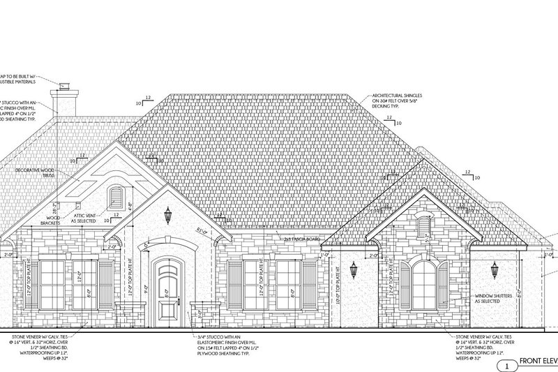 Dream House Plan - Exterior - Front Elevation 3 for European House Plan #1110-32 - 4 bed, 3 bath
