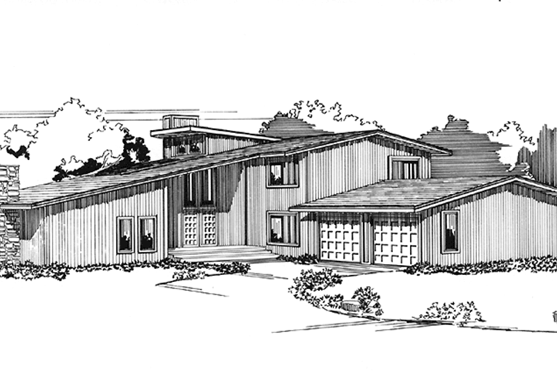 Dream House Plan - Contemporary Exterior - Front Elevation Plan #320-1273