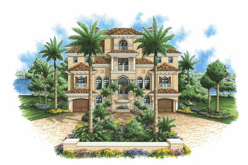 Dream House Plan - Mediterranean Exterior - Front Elevation Plan #1017-98