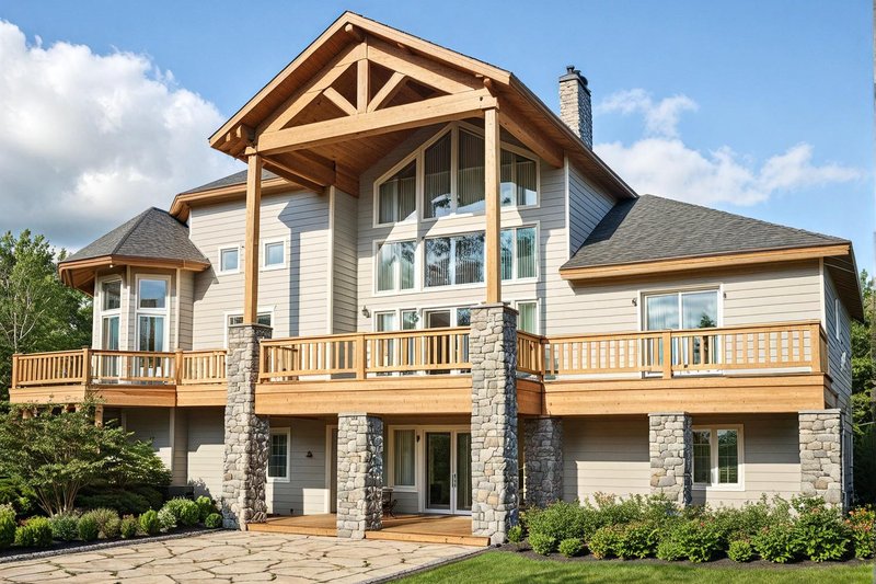 Architectural House Design - Exterior - Front Elevation for Contemporary House Plan #117-844 - 4 bed, 3.5 bath