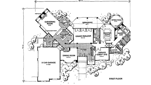 House Plan Design - European Floor Plan - Main Floor Plan #1007-2