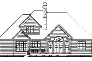 Exterior - Rear Elevation for Traditional House Plan #929-364 - 4 bed, 3 bath