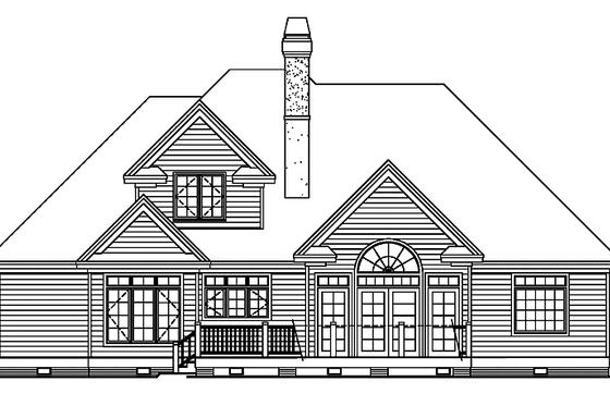 Exterior - Rear Elevation for Traditional House Plan #929-364 - 4 bed, 3 bath