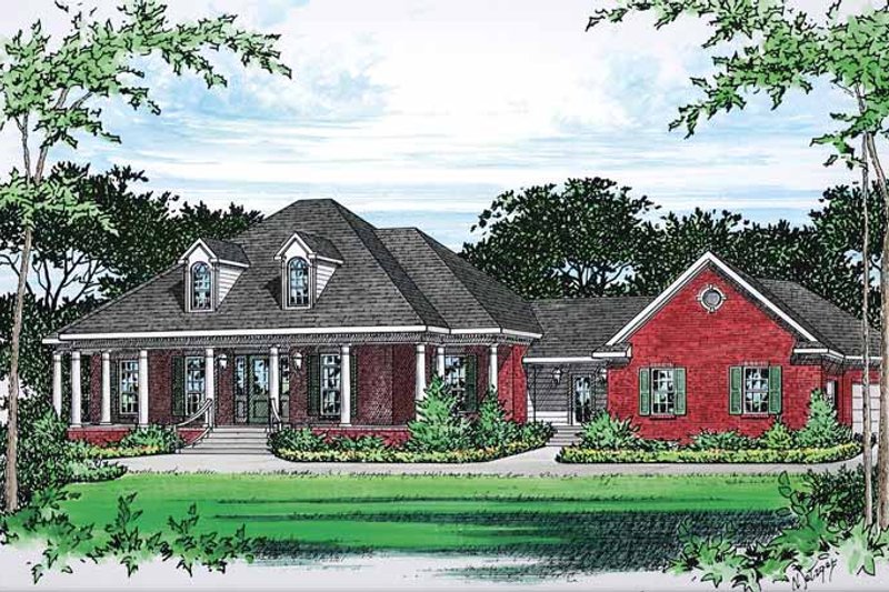 Architectural House Design - Colonial Exterior - Front Elevation Plan #15-390