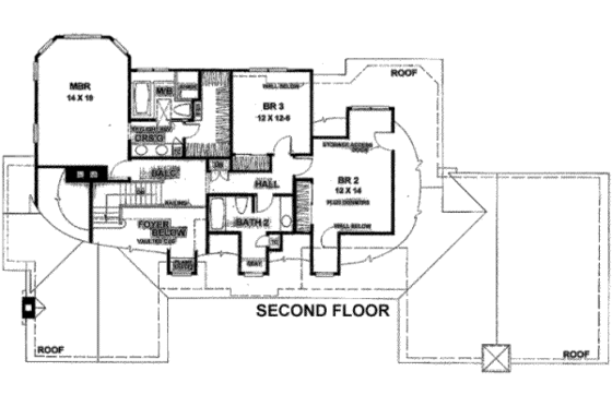 Floor Plan - Upper Floor for Traditional House Plan #328-108 - 3 bed, 3 bath