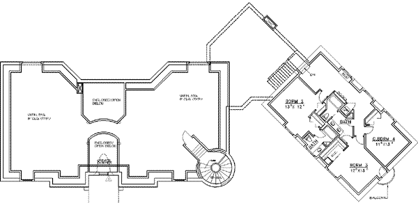 European Floor Plan - Upper Floor Plan #117-145