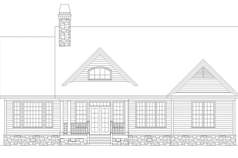 Architectural House Design - Exterior - Rear Elevation for Craftsman House Plan #929-500 - 3 bed, 2 bath