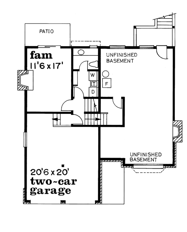Architectural House Design - Contemporary Floor Plan - Lower Floor Plan #47-980