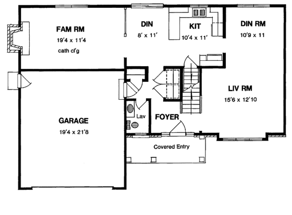 House Design - Country Floor Plan - Main Floor Plan #316-163