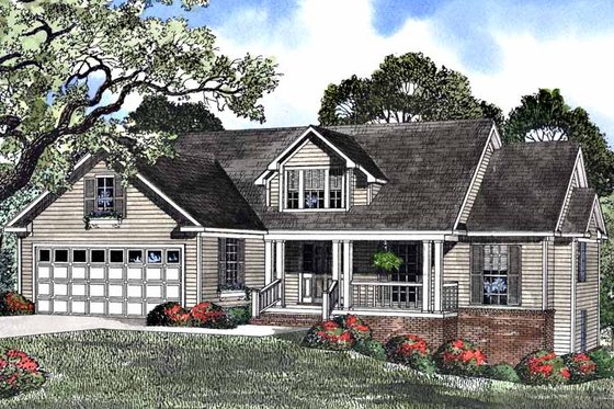 Exterior - Front Elevation 3 for Country House Plan #17-2957 - 3 bed, 2.5 bath
