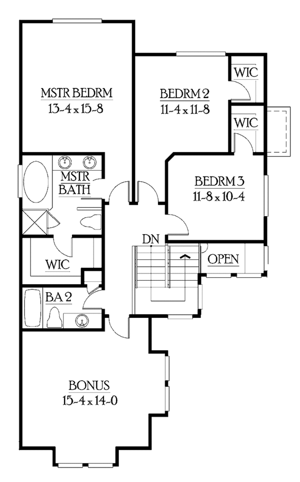 House Plan Design - Craftsman Floor Plan - Upper Floor Plan #132-292