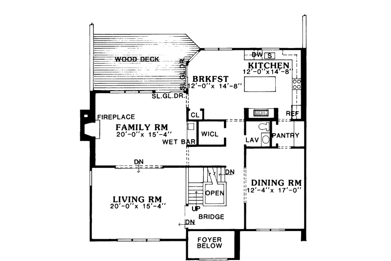 Home Plan - Floor Plan - Main Floor for Contemporary House Plan #314-261 - 4 bed, 2.5 bath