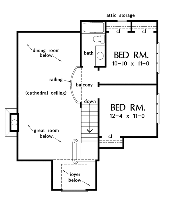 Dream House Plan - Country Floor Plan - Upper Floor Plan #929-93