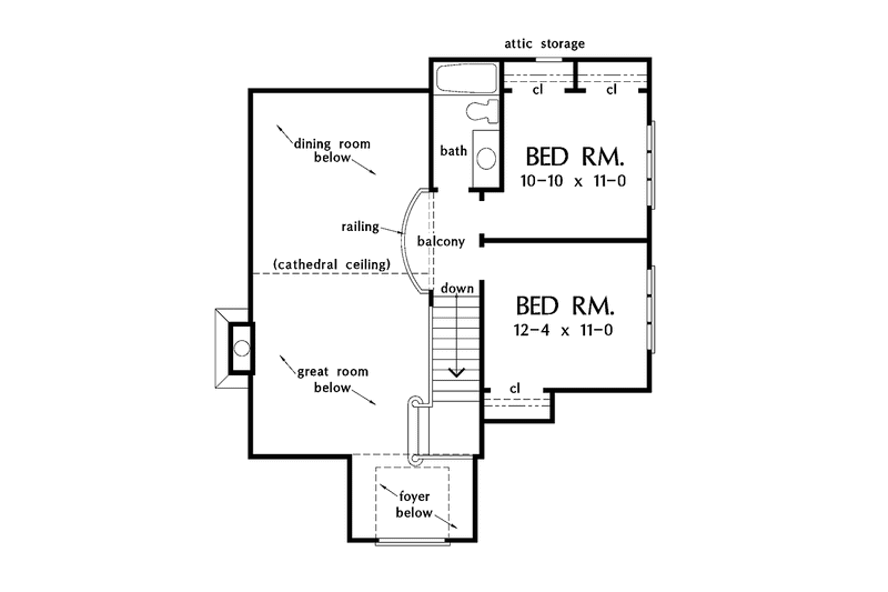 Home Plan - Floor Plan - Upper Floor for Country House Plan #929-93 - 3 bed, 2.5 bath