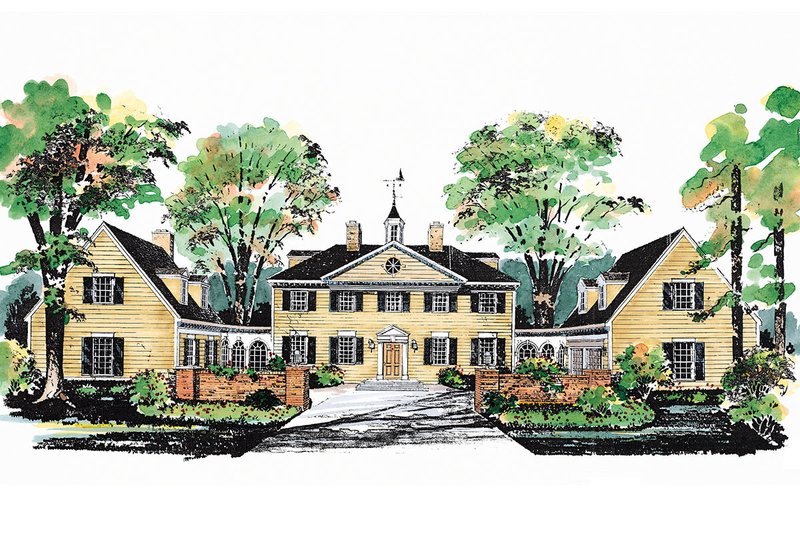 House Plan Design - Exterior - Front Elevation for Colonial House Plan #72-184 - 5 bed, 3.5 bath