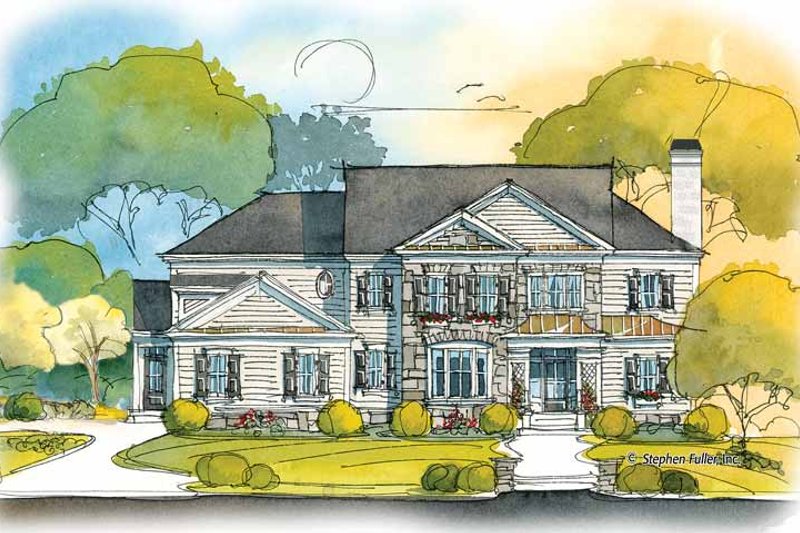 Dream House Plan - Colonial Exterior - Front Elevation Plan #429-411