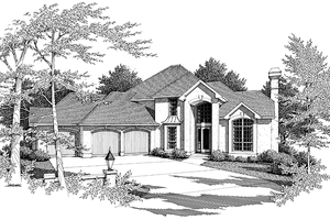 Mediterranean Exterior - Front Elevation Plan #48-736