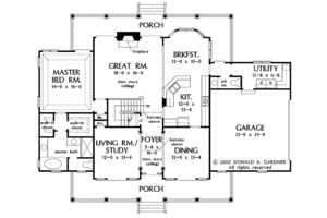 Floor Plan - Main Floor for Country House Plan #929-667 - 4 bed, 3.5 bath