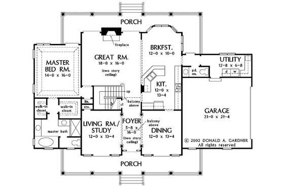 Floor Plan - Main Floor for Country House Plan #929-667 - 4 bed, 3.5 bath