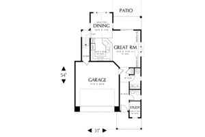 Floor Plan - Main Floor for Traditional House Plan #48-511 - 3 bed, 2.5 bath