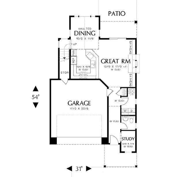 House Design - Traditional Floor Plan - Main Floor Plan #48-511