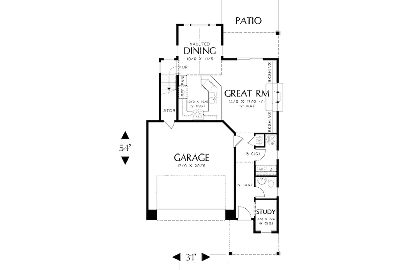 Dream House Plan - Floor Plan - Main Floor for Traditional House Plan #48-511 - 3 bed, 2.5 bath