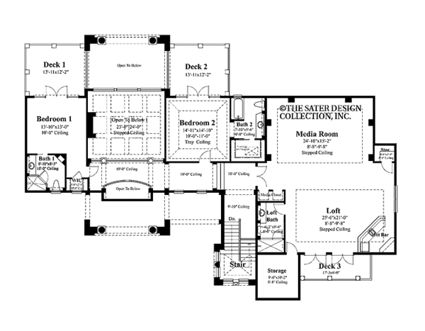 Dream House Plan - Mediterranean Floor Plan - Upper Floor Plan #930-398