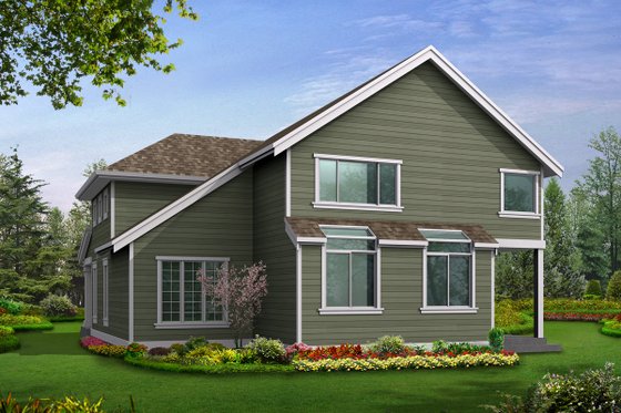 Exterior - Rear Elevation for Colonial House Plan #132-125 - 3 bed, 2.5 bath