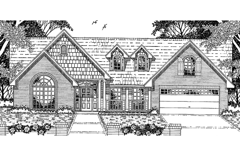 Dream House Plan - Exterior - Front Elevation 3 for Country House Plan #42-503 - 3 bed, 2 bath