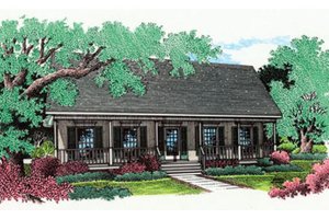 Southern Exterior - Front Elevation Plan #45-234