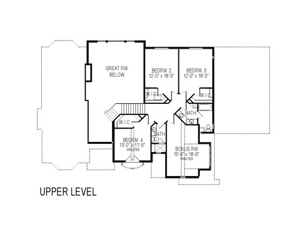 Architectural House Design - European Floor Plan - Upper Floor Plan #920-30