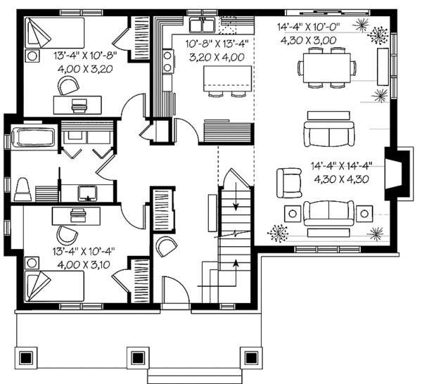 Home Plan - Craftsman Floor Plan - Main Floor Plan #23-2371