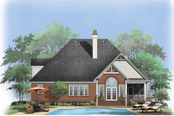 Exterior - Rear Elevation for Ranch House Plan #929-758 - 3 bed, 2 bath