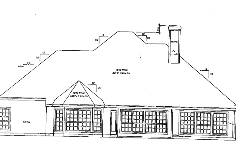 Home Plan - Exterior - Rear Elevation for Country House Plan #472-163 - 3 bed, 2.5 bath