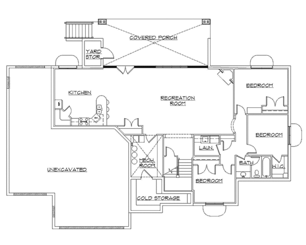 Architectural House Design - European Floor Plan - Lower Floor Plan #945-103