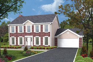 Colonial Exterior - Front Elevation Plan #57-213