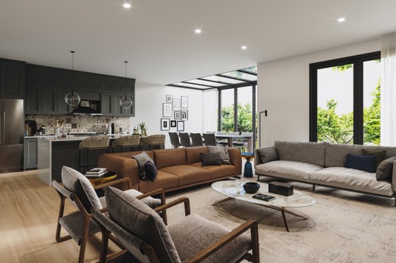 Interior - Family Room for Farmhouse House Plan #23-2691 - 4 bed, 3.5 bath