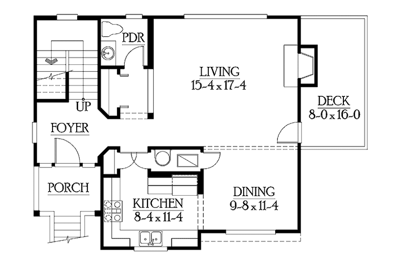 Home Plan - Floor Plan - Main Floor for Craftsman House Plan #132-289 - 3 bed, 2.5 bath