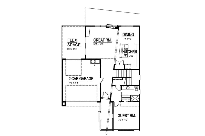 Home Plan - Floor Plan - Main Floor for Contemporary House Plan #569-8 - 4 bed, 3 bath