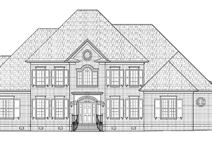 Exterior - Front Elevation 3 for Traditional House Plan #1054-3 - 5 bed, 5 bath