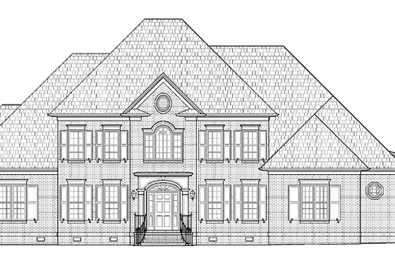 Exterior - Front Elevation 3 for Traditional House Plan #1054-3 - 5 bed, 5 bath