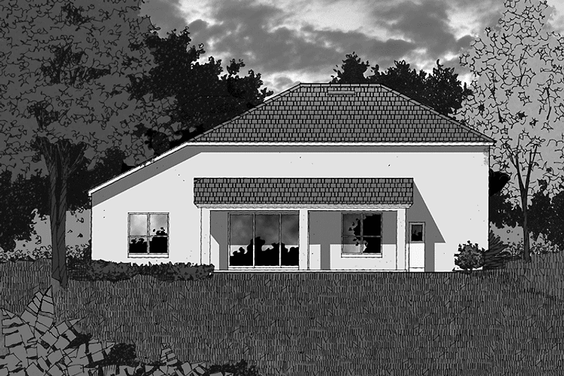 Architectural House Design - Exterior - Rear Elevation for Mediterranean House Plan #1015-4 - 5 bed, 3 bath